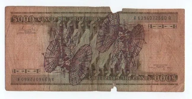 CÉDULA ANTIGA DE 5.000 CRUZEIROS - 1981-1985 - Foto 2