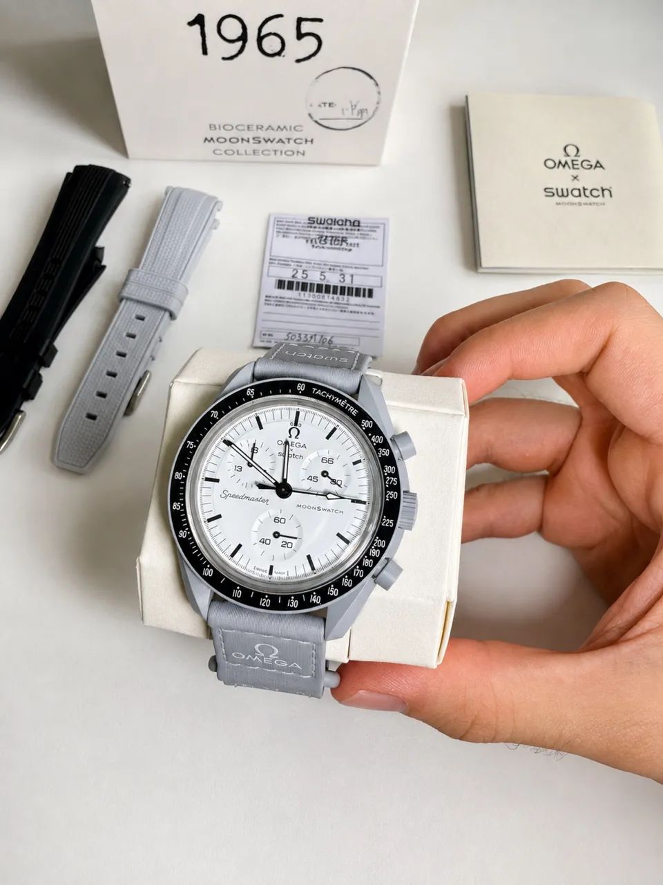 OMEGA X ポラロイド Relógio Omega x Swatch MoonSwatch 1965 - Completo - Acessórios