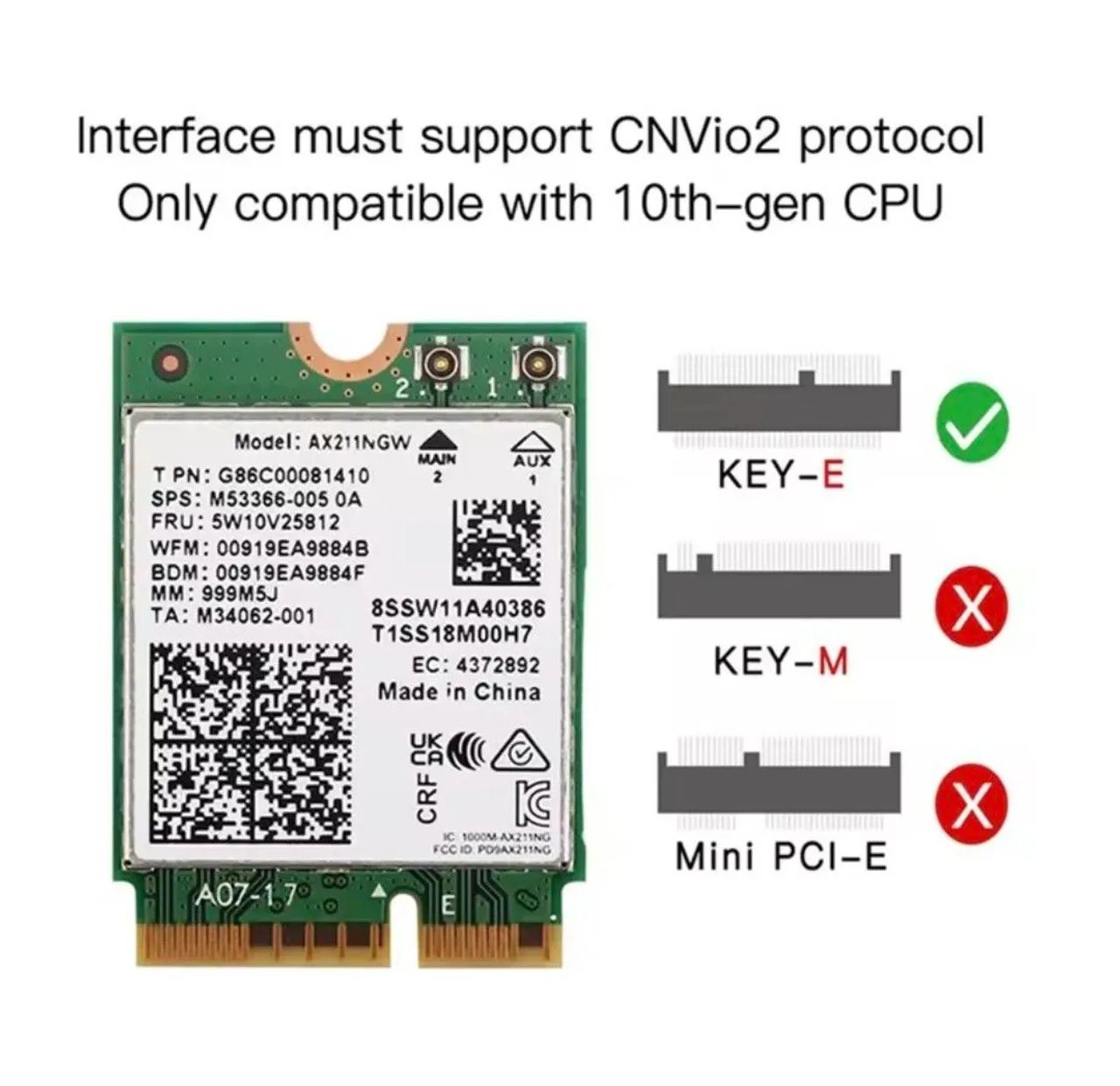 Wi-Fi AX211NGW 2230 CNVIO2  - Foto 2