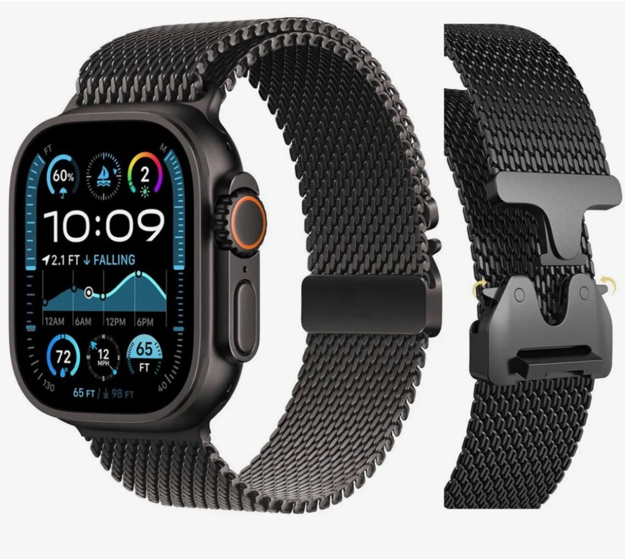 Apple Watch Ultra 3 black pulseira Milanese titânio lacrado pronta entrega  - Foto 3