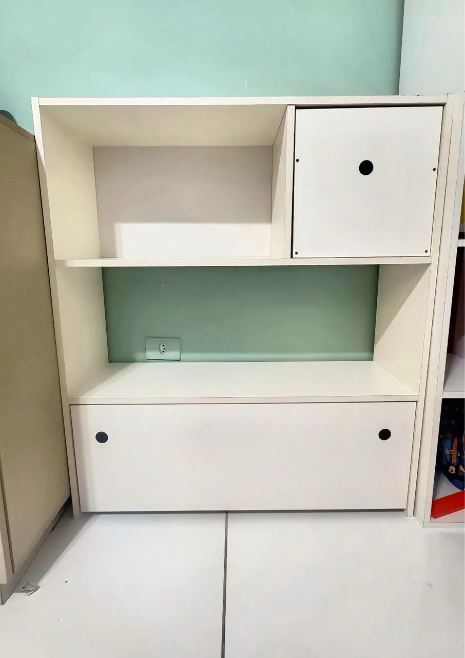 Estante Infantil Organizadora Com Nichos 2 Gavetas Susie Branco
