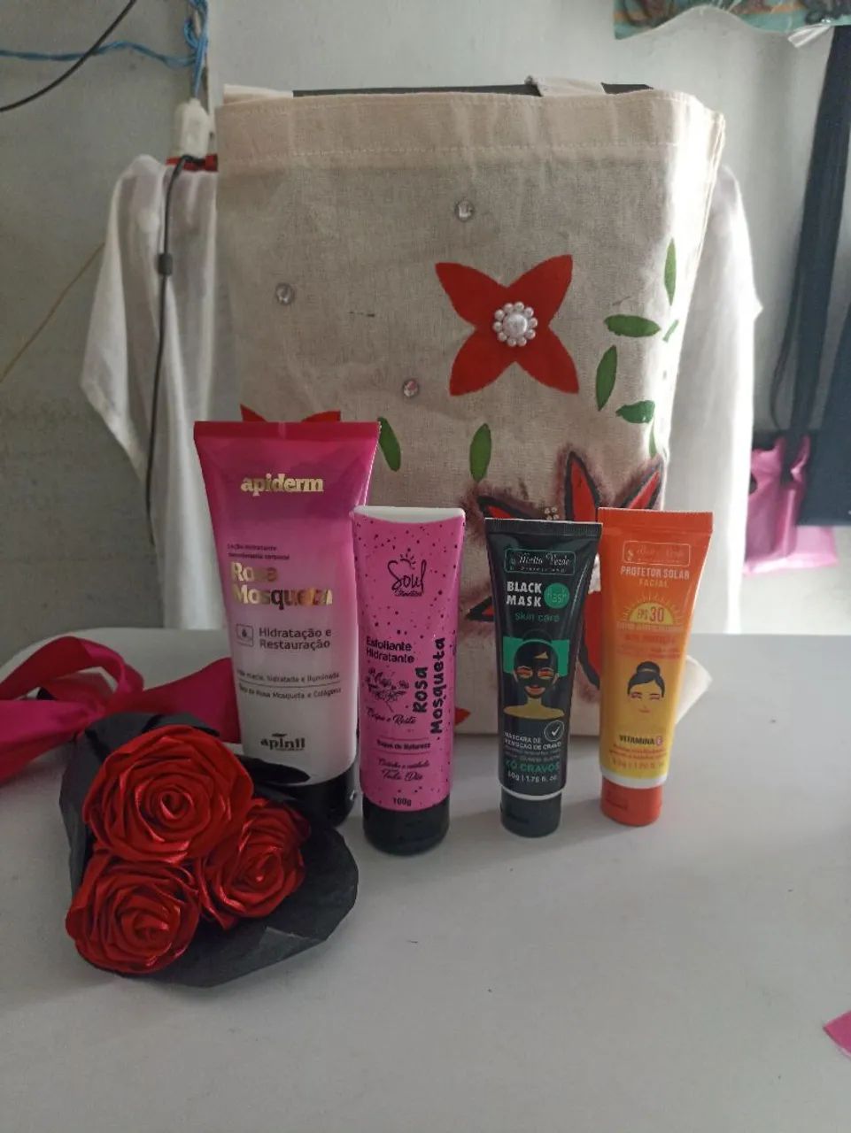Sacola Supresa skin Care mais buquê 