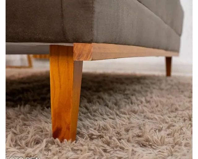Sofa cama inove marrom veludo  - Foto 3