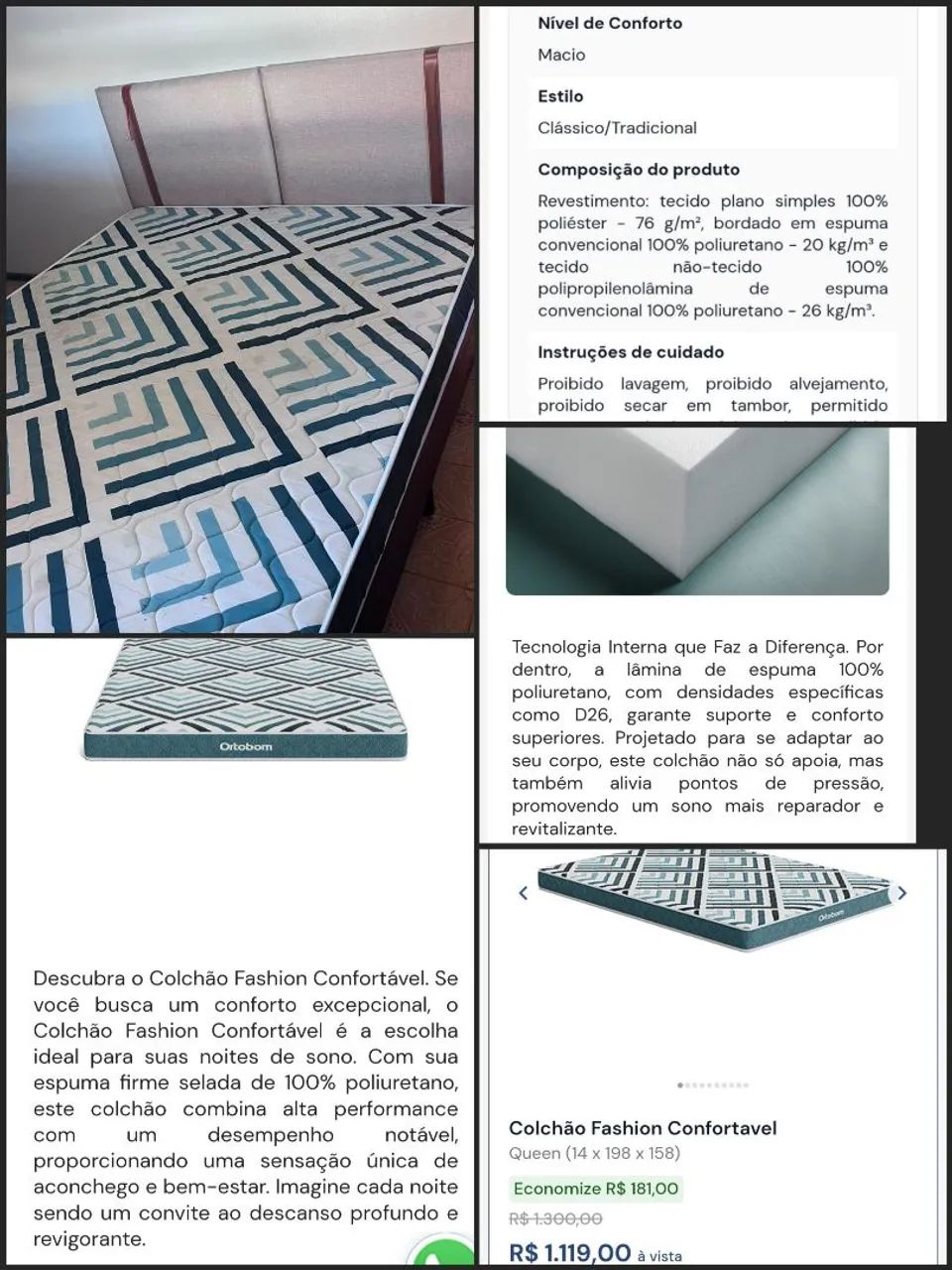 ? Cama Queen Ortobom Completa + Base Box + Cabeceira (Ótimo Estado!) - Foto 4