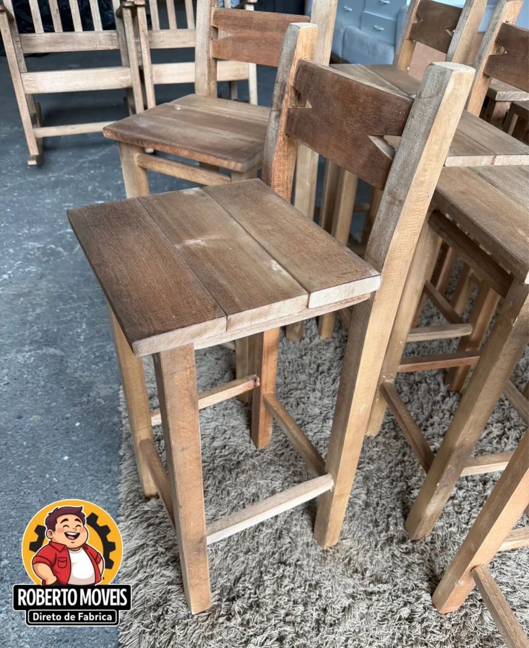 Banquetas Altas de Madeira  - Foto 4