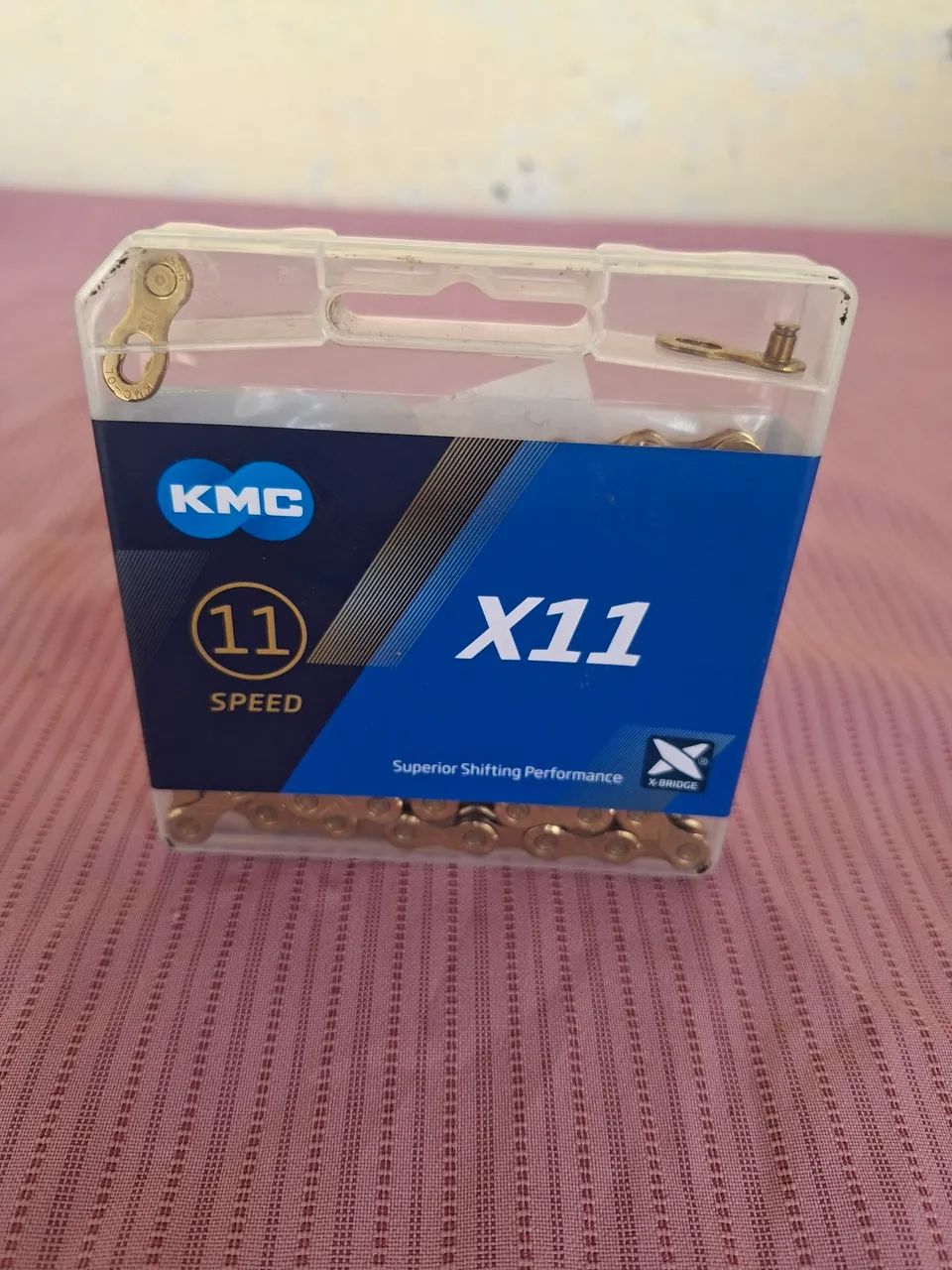 Corrente De Bicicleta Kmc X11 Dourada De 11 Velocidades - Foto 2