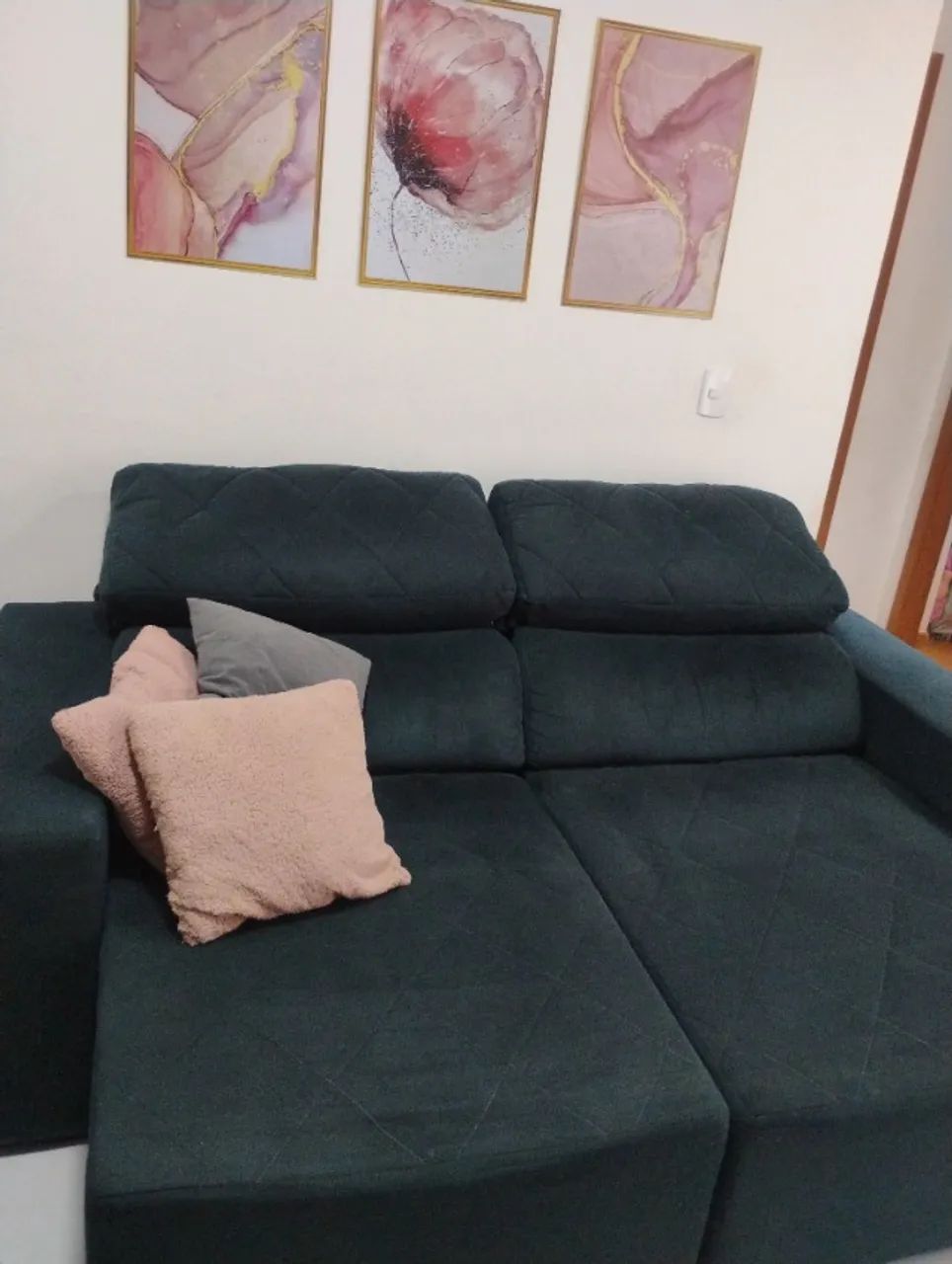 **SOFÁ RETRÁTIL e RECLINÁVEL** marinho  - Foto 2