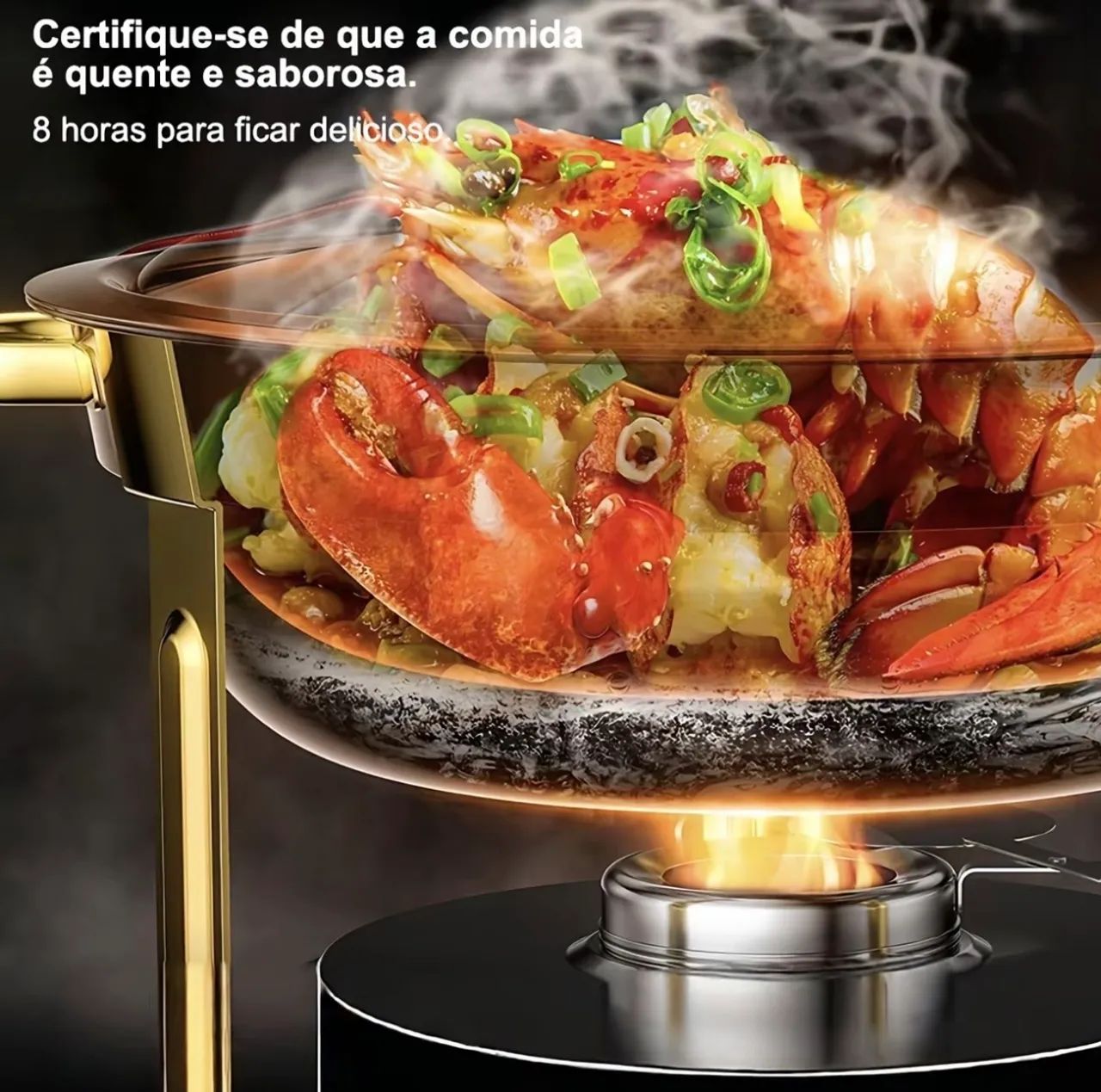 Réchaud térmico circular em inox 6 litros.   - Foto 2