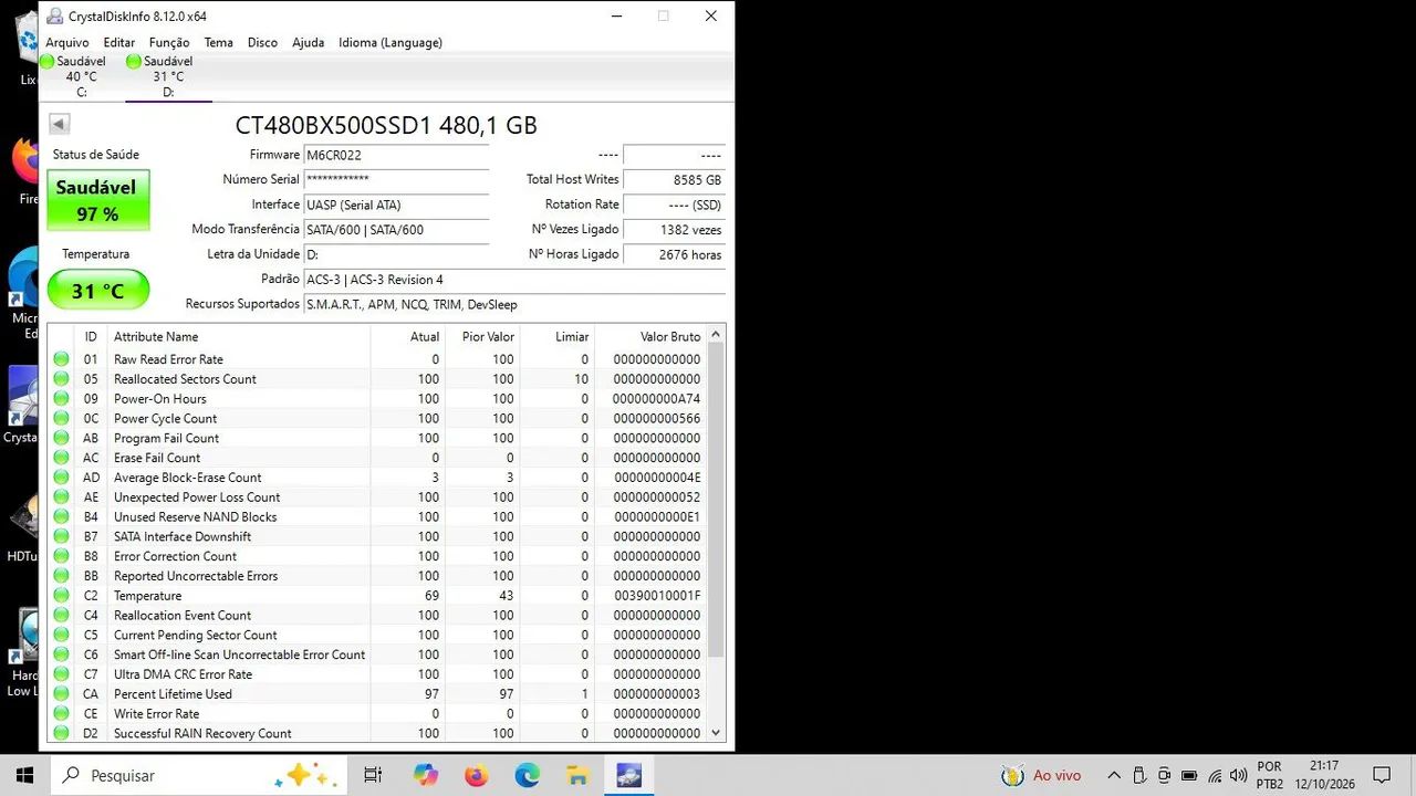 SSD original 480 GB crucial ( USADO ) - Foto 3