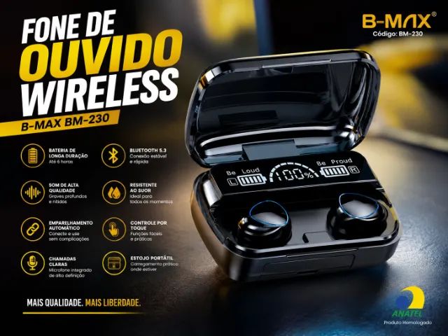 Fone de Ouvido Bluetooth Wireless B-MAX BM-230 - Bluetooth 5.3 - Foto 2