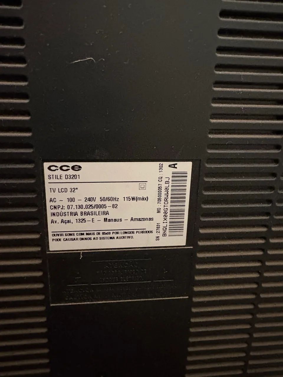 TV CCE 32? STILE D3201 - Funcionando | Bom Estado | Ótimo Custo-Benefício - Foto 3