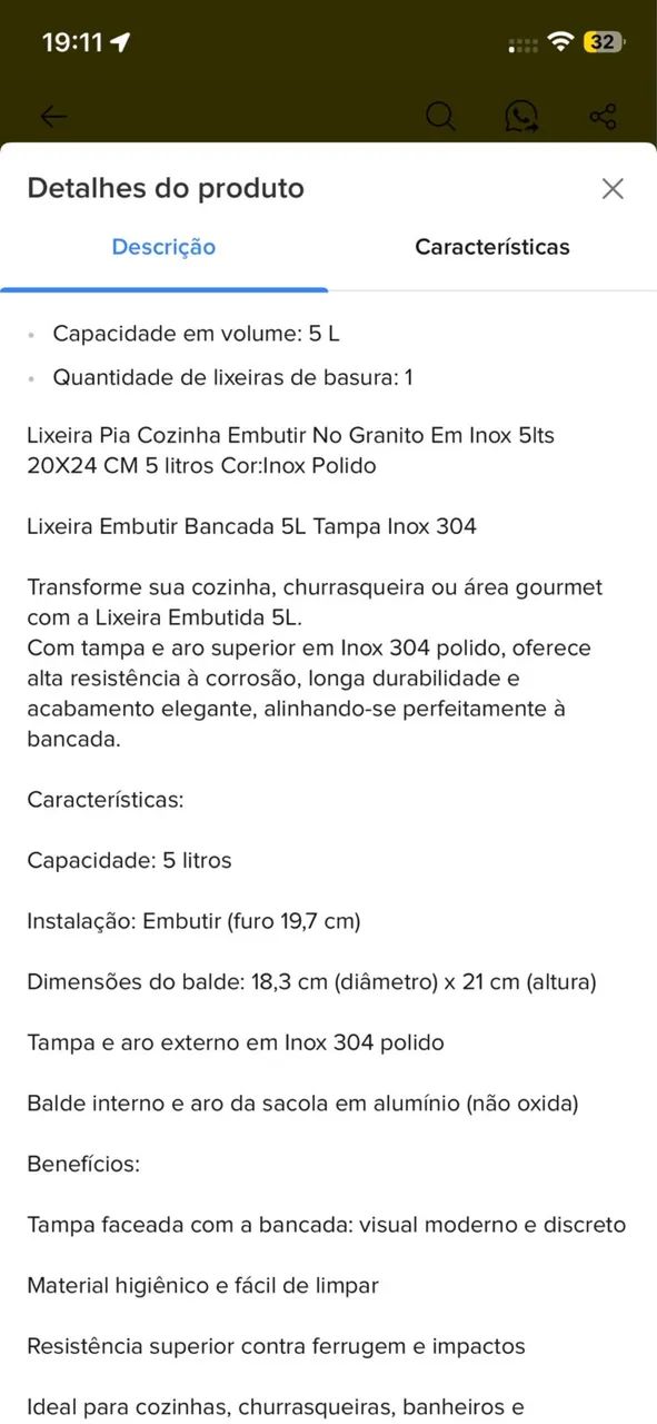 Lixeira de embutir  - Foto 4