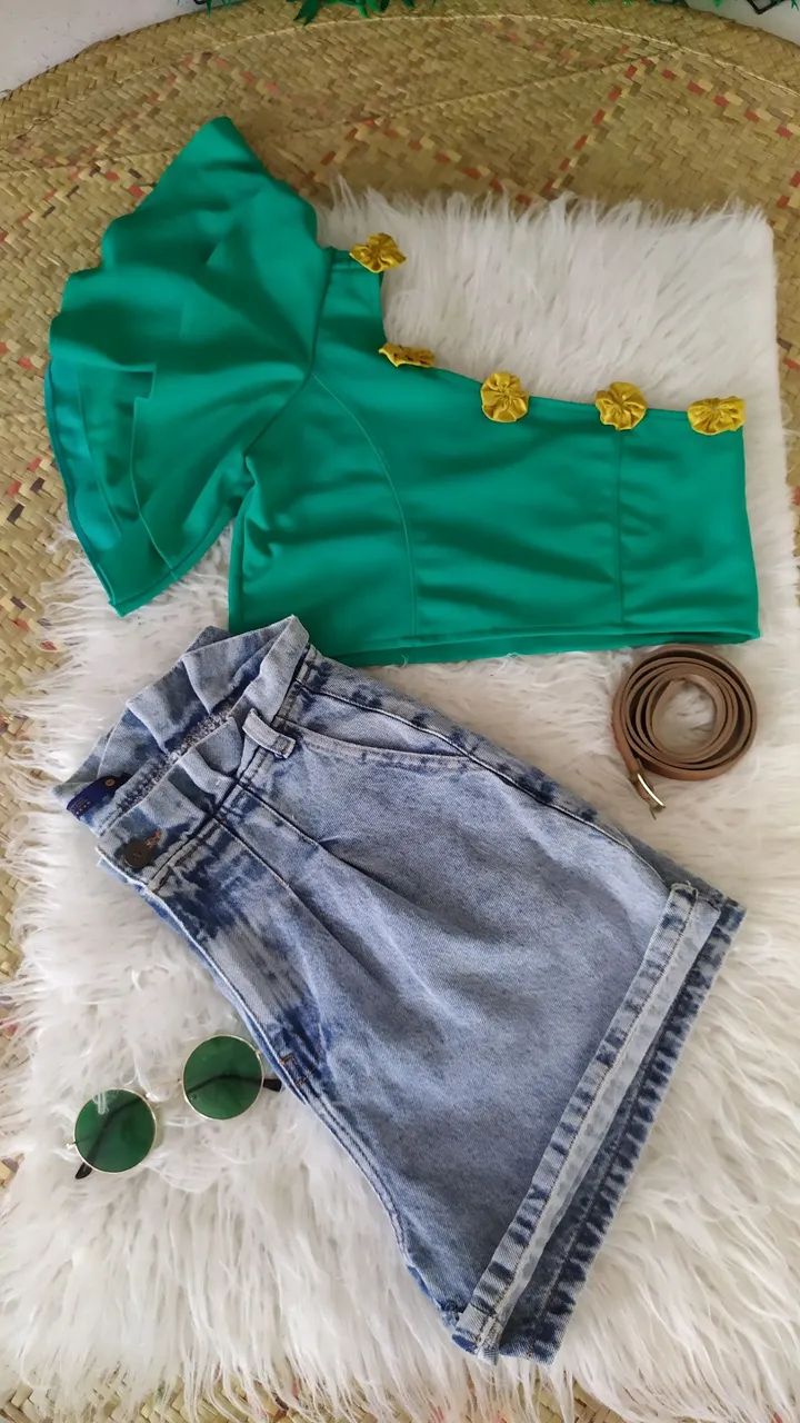 Short jeans BLUE streel Tam 40 e e cropped Tam M  - Foto 5
