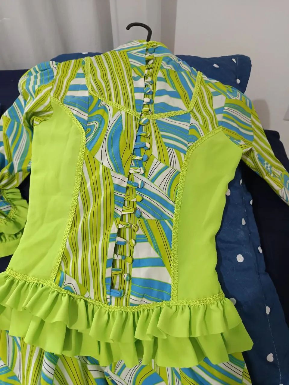 Vestido prenda verde e azul - Foto 2