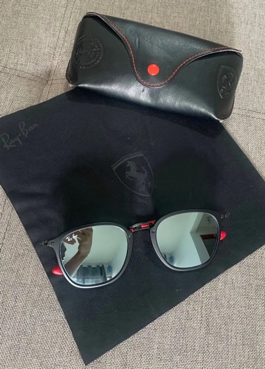 Óculos de Sol Rayban Ferrari Preto - Foto 4