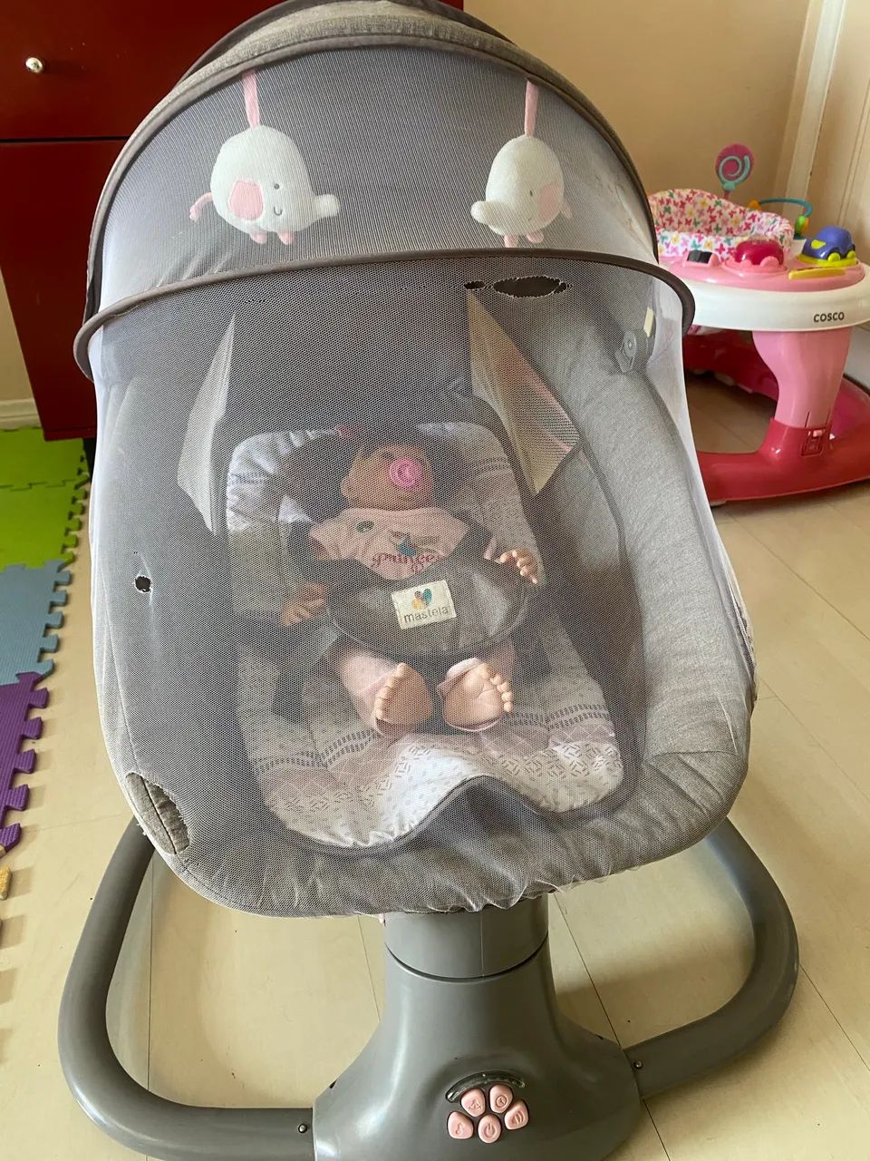Cadeira De Balanço Para Bebê  Automática  Mastela Com Bluetooth Cinza - Foto 3