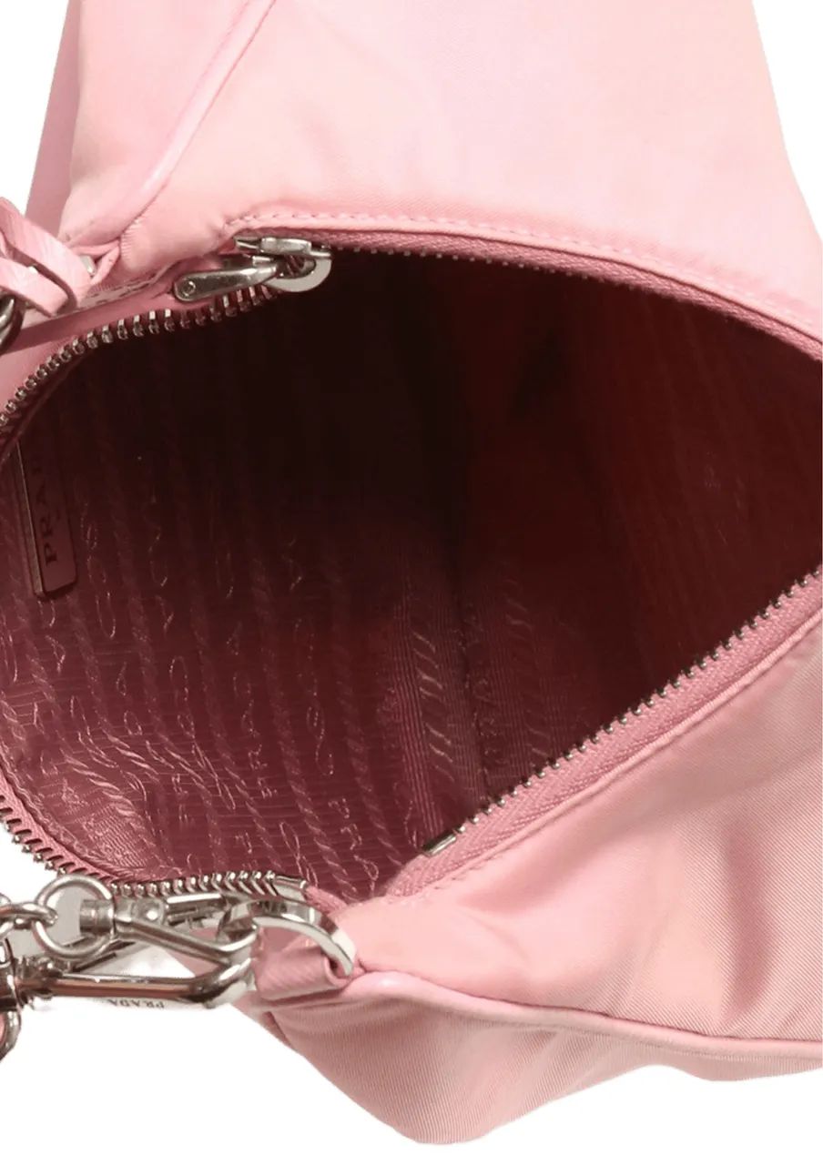 Prada Re-Edition em nylon rosa claro - Foto 2