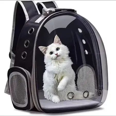 Mochila de transporte para animais de estimação, bolsa de viagem para gatos, transparente, - Foto 6
