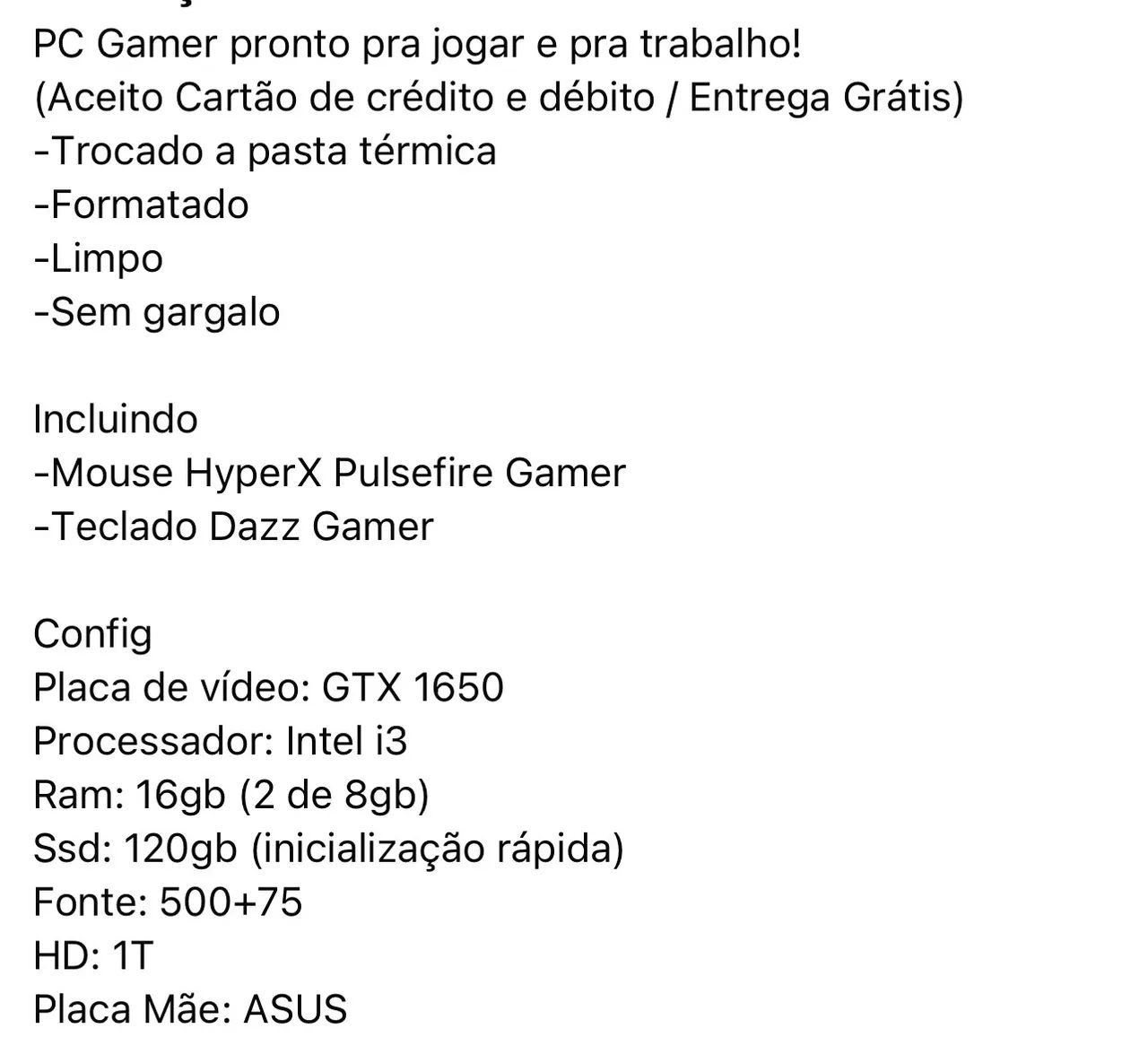 Pc gamer (perfeito e recém revisado) - Foto 3