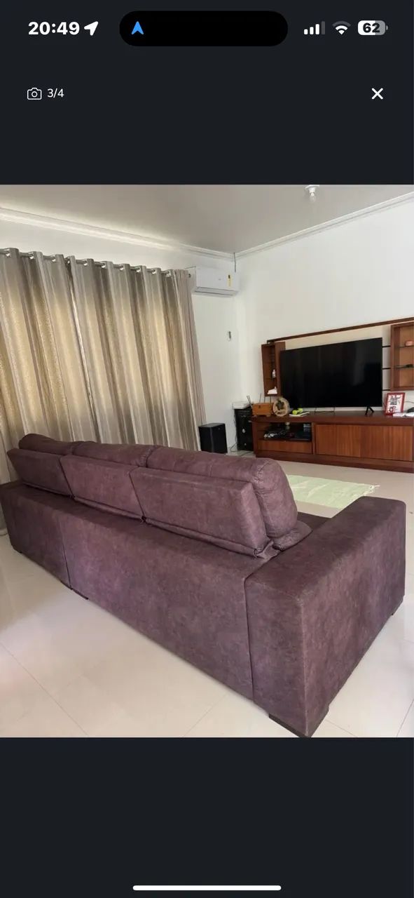 Sofá retratil 2,78m (3 partes são retrateis)