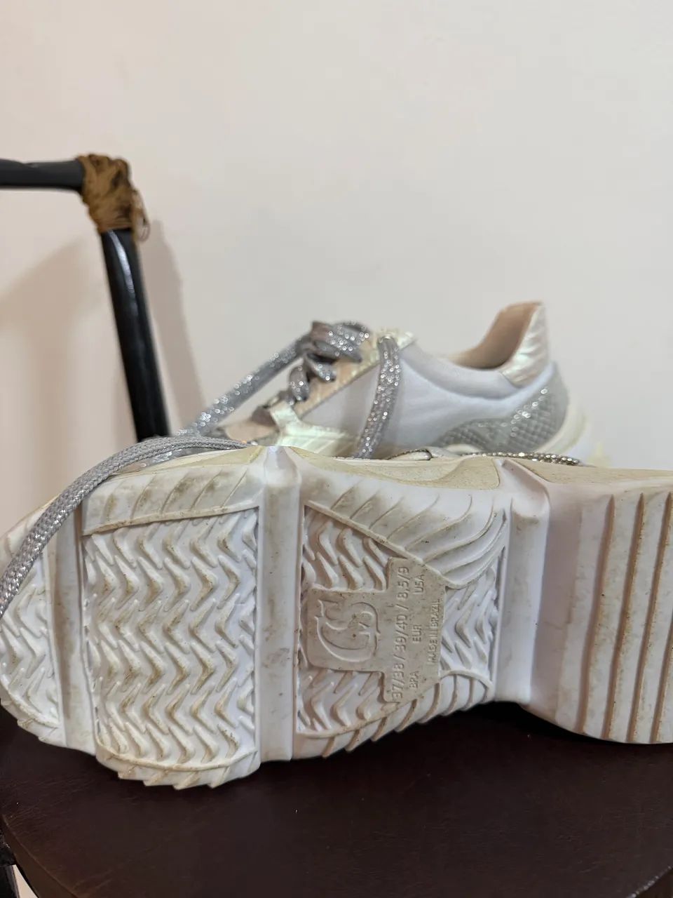 tenis carmen steffens prateado 37 - Foto 3