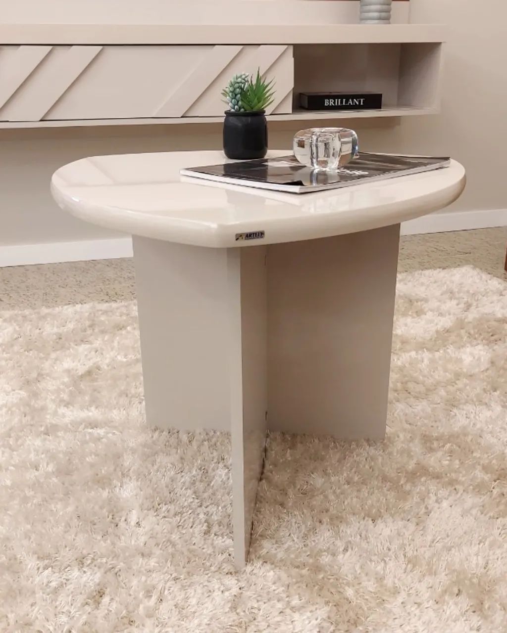 Mesa de Apoio Lateral Off White