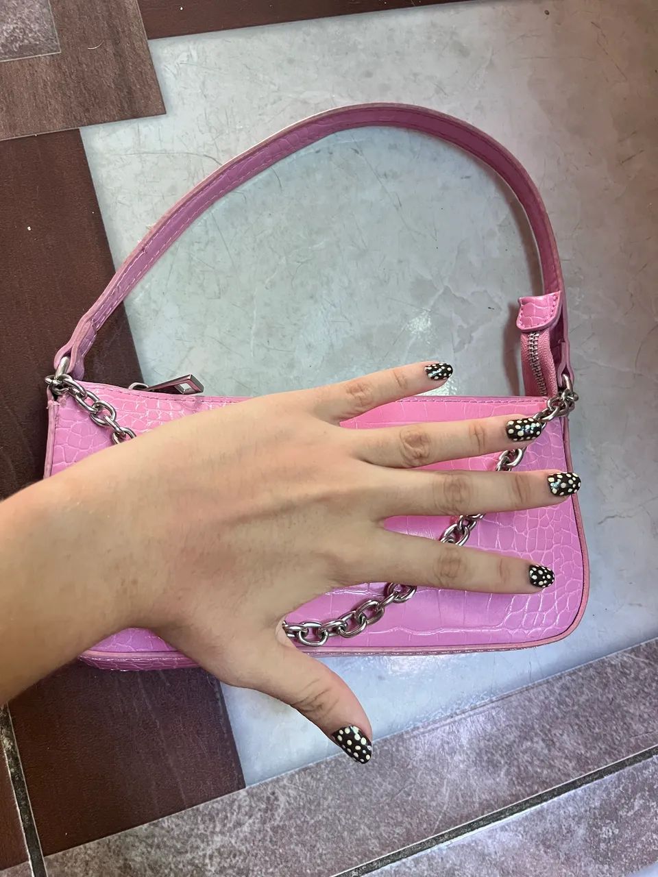 Bolsa baguete rosa  - Foto 2