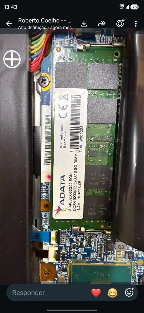 Duas Memorias ram DDR4 de 32GB para Notebook 