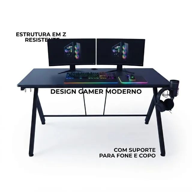 Mesa Gamer / Home Office Estilo Z - Nova / Lacrada - Foto 2