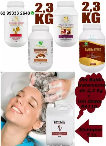 Kit Lavatório Shampoo 5 Lt + Balde de Tratamento 2,3 Kg