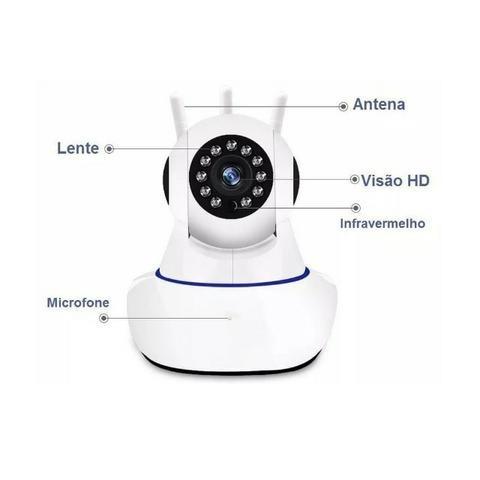 Câmera Ip 3 Antenas Wireless Sem Fio Onvif Wifi Hd Sensor Noturna Rotação App Smartphone - Foto 5