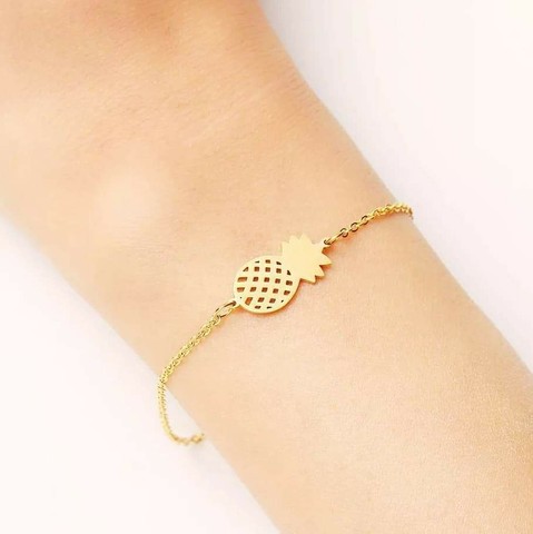 Pulseira Abacaxi Aço Inoxidável 
