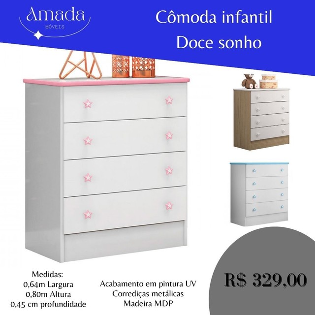 Cômoda Doce sonho infantil , Entrega  em 3 dias  - Foto 2