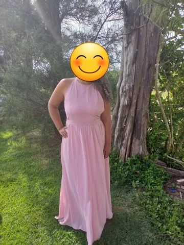 Vestido longo rosa claro - Foto 4