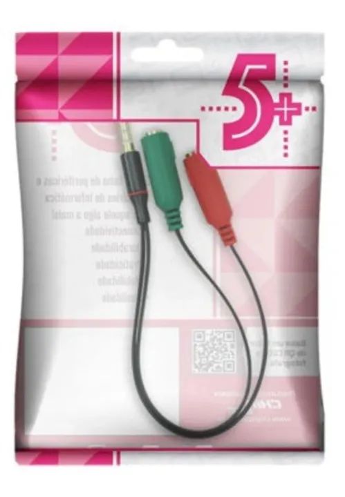 cabo adaptador p3 x p2 chipsce 018-6045 fone microfone no celular e videogames - Foto 4