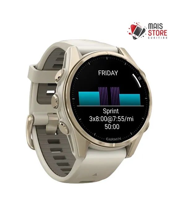Relógio Garmin Fenix 8 43mm Amoled Sapphire - Soft Gold/Beige (Novos/Lacrados) - Foto 2