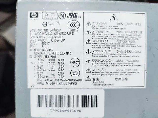 Fonte de alimentação hp API4PC07 240 w - Foto 2