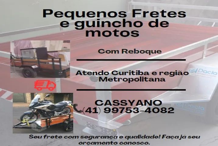 Pequenos fretes e guincho para motos