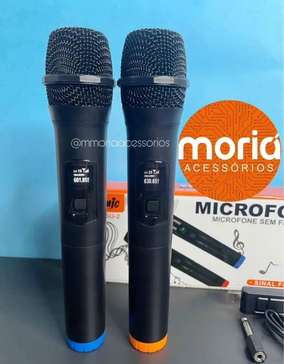 Microfone Sem Fio Duplo com Conector USB Vmic - Foto 3