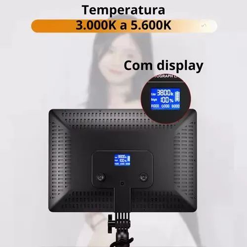 Luminaria Ring Light Profissional Grande 18pol 60cm Tripé 2m<br> - Foto 2