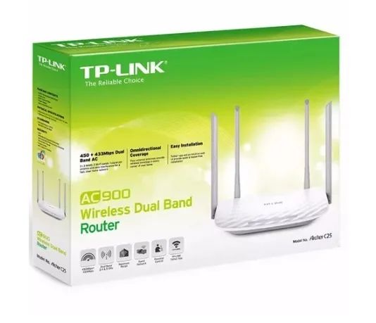 Roteador Wireless Dual Banc Ac900 Archer C25 Tp-Link Completo. Na Caixa.