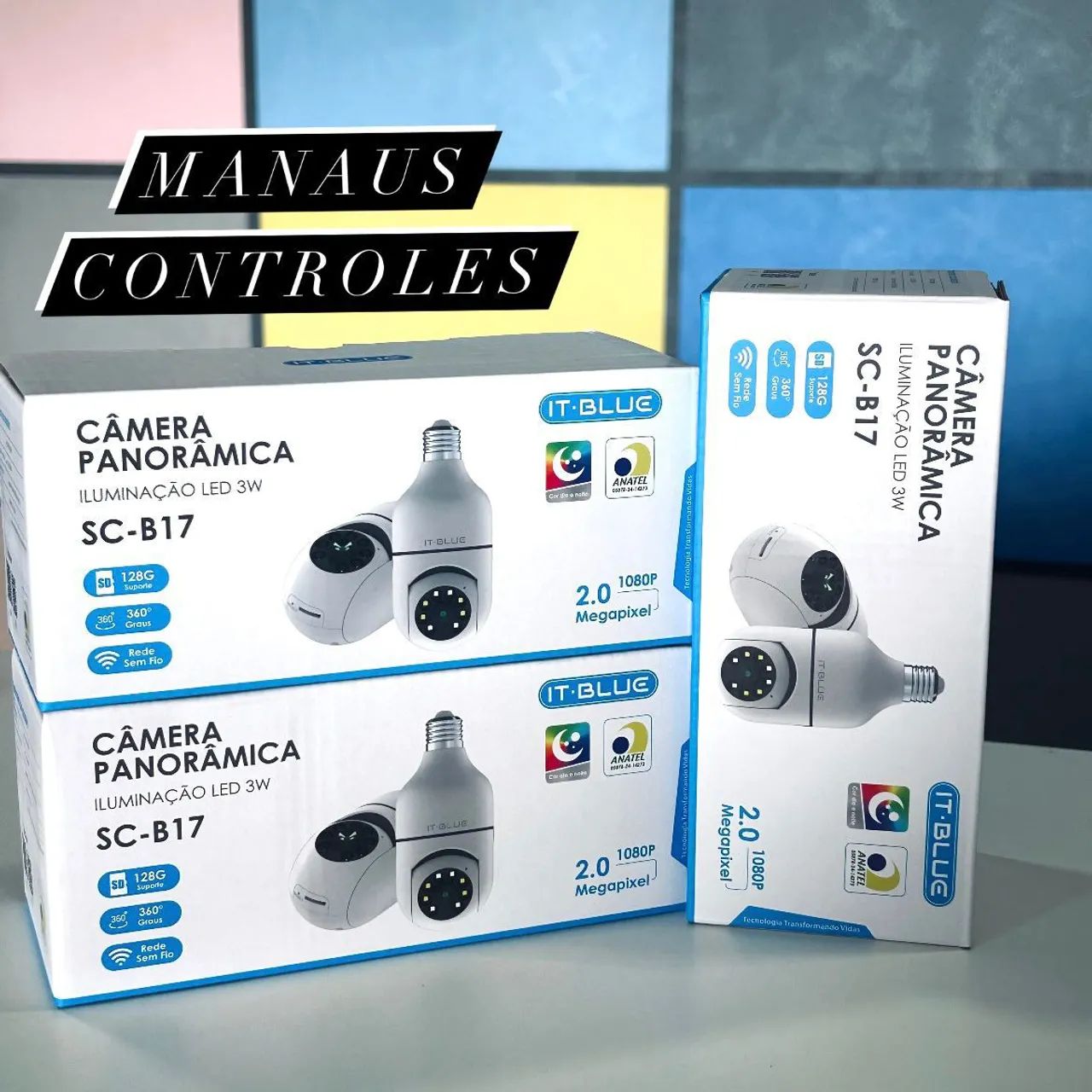 Câmera Wi-fi Panorâmica de Segurança 1080p - IT-BLUE