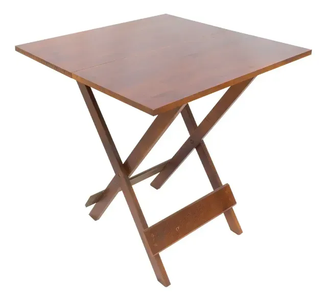 Conjunto Jogos De Mesa Dobrável Bar Lanchonete C/ 4 Cadeiras em madeira envernizada