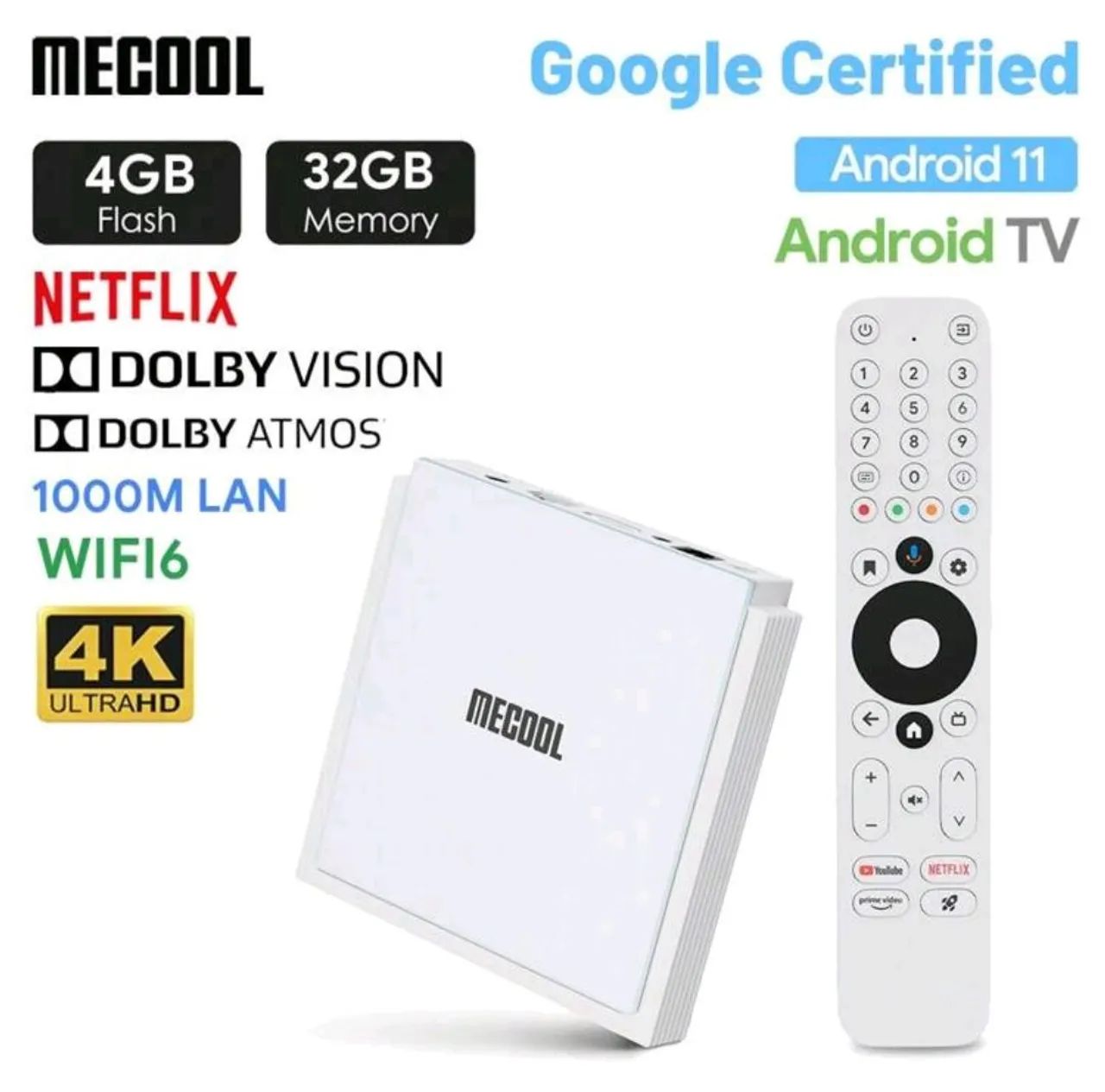 Km2 Chromecast integrado 4gb 32gb Deluxe 4k LAN 1000 Mecool 