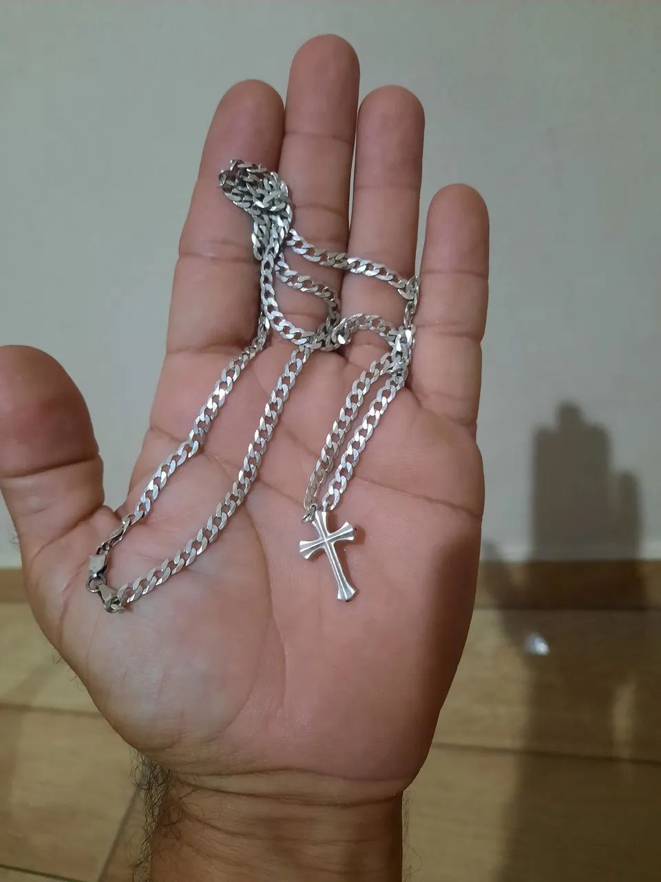Cordão Masculino de Prata com Cruz