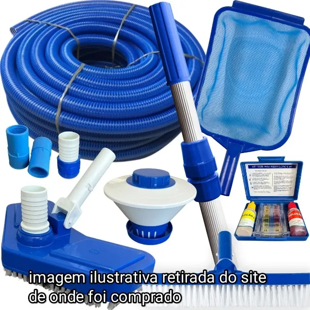 Conjunto bomba pra piscina e kit limpeza completo
