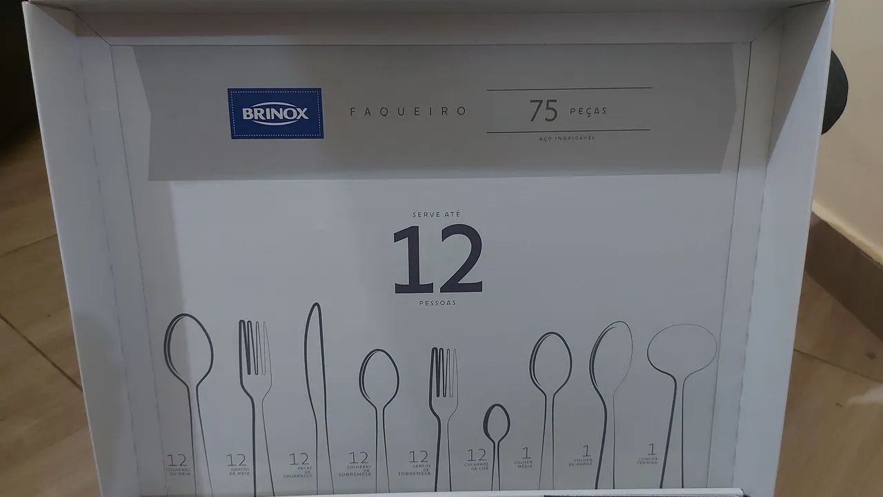 Faqueiro Brinox 75 peças - Serve até 12 pessoas