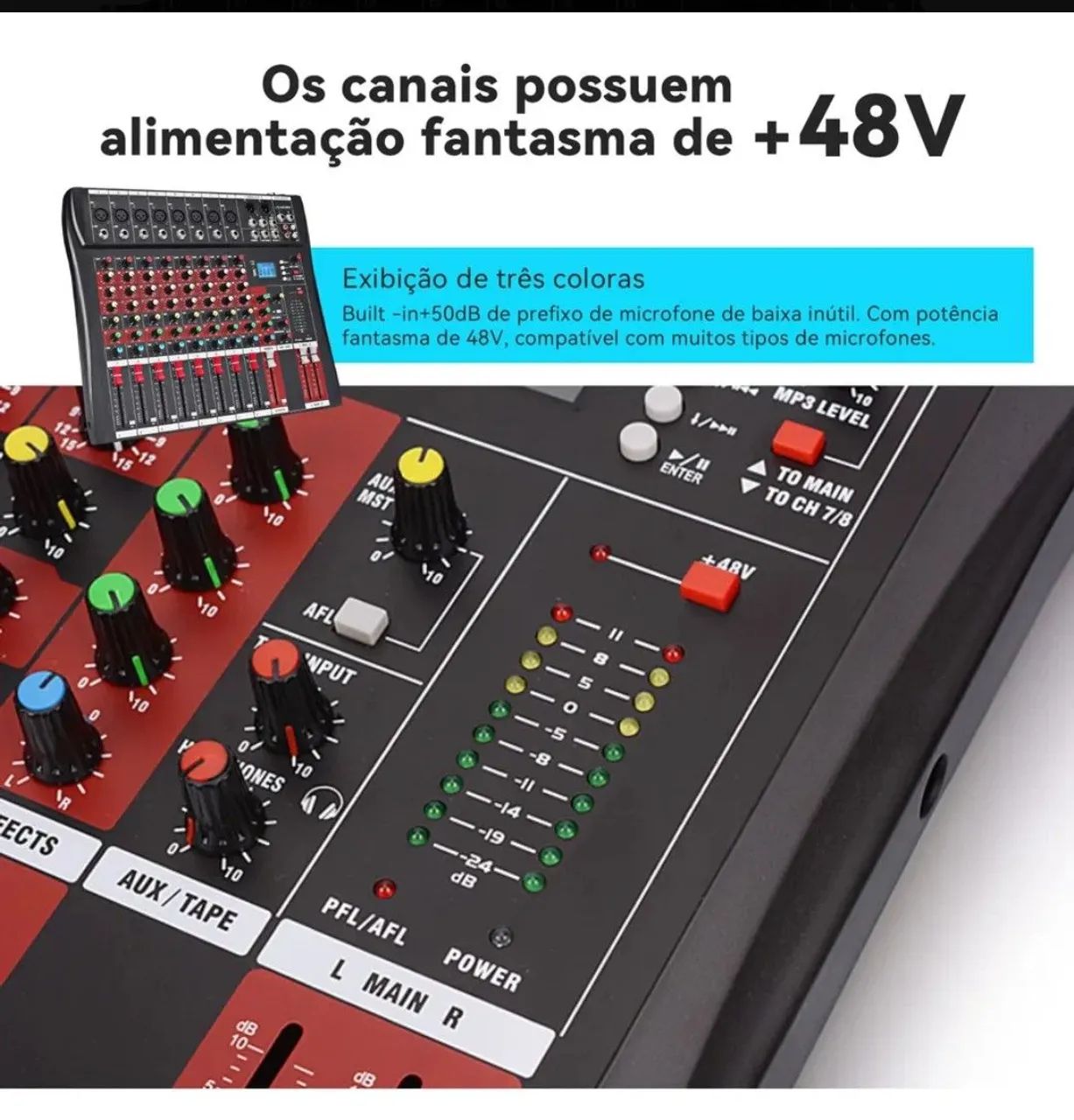 Mesa de som 8 canais NOVA   - Foto 4