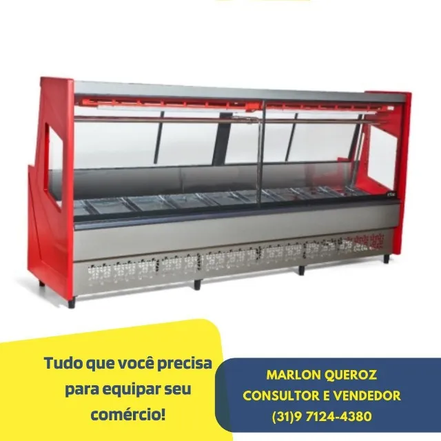 Balcão de Açougue 3 Metros Vermelho Polar
