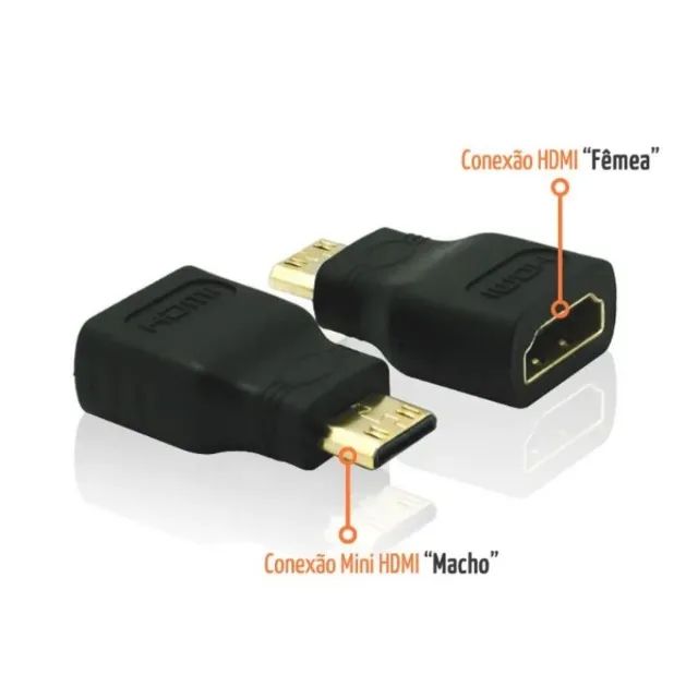 Adaptador Mini Hdmi (macho) X Hdmi (fêmea) 1080p Fullhd 1.4